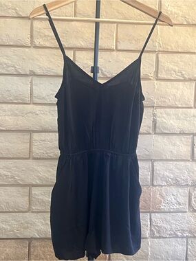 H&M Divided Black V-Neck Spaghetti Strap Romper